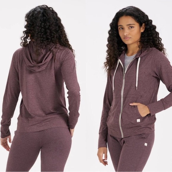 Vuori Sweaters - Vuori Purple Halo Performance Zip Front Hoodie Smoke Plum Heather Size XS